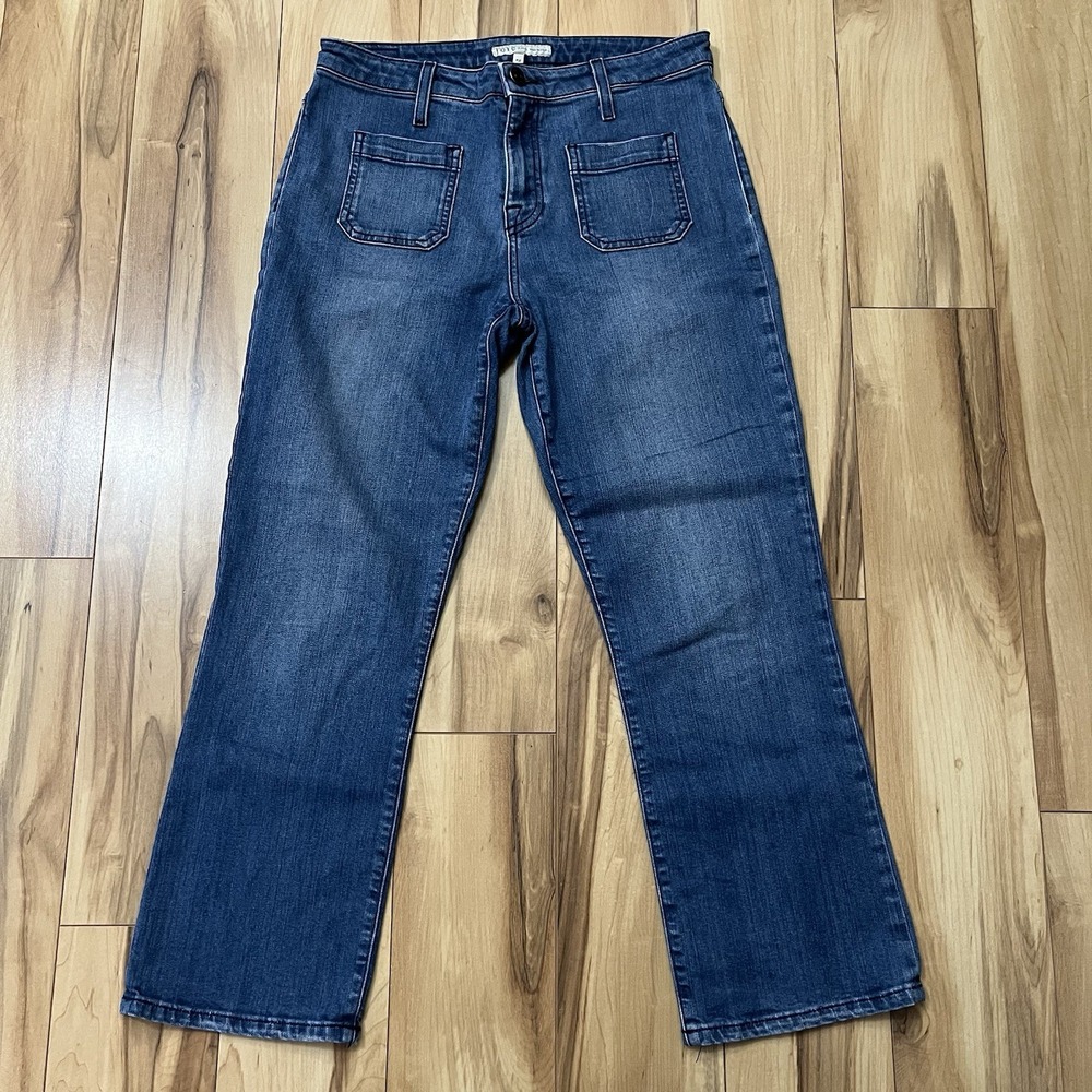 Joie Women's Sz 29 Laney Straight Leg Cropped Denim Jeans Front Patch Pocket USA